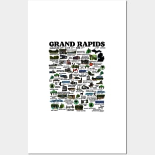 Grand Rapids Map Posters and Art